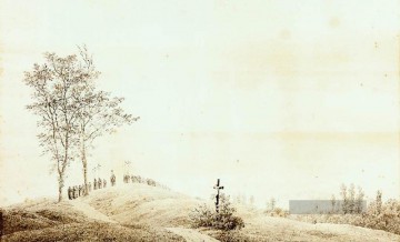  Friedrich Werke - Wallfahrt bei Sonnenuntergang Romantische Landschaft Caspar David Friedrich